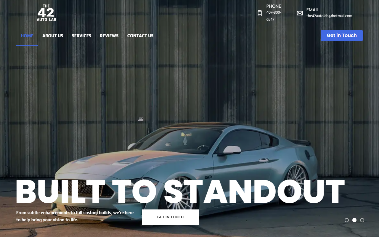 The 42 Auto Lab homepage